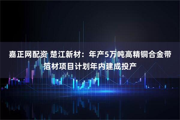嘉正网配资 楚江新材：年产5万吨高精铜合金带箔材项目计划年内建成投产