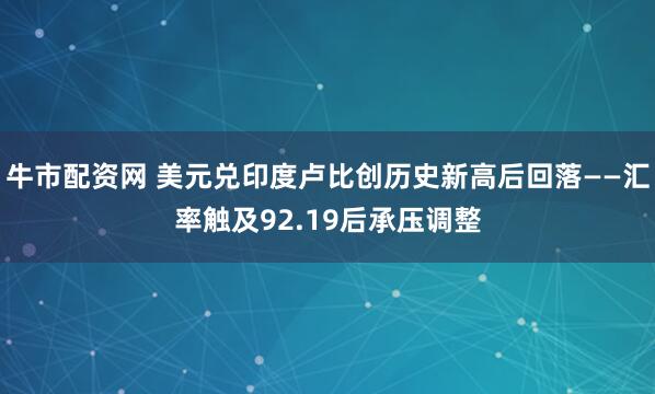 牛市配资网 美元兑印度卢比创历史新高后回落——汇率触及92.19后承压调整